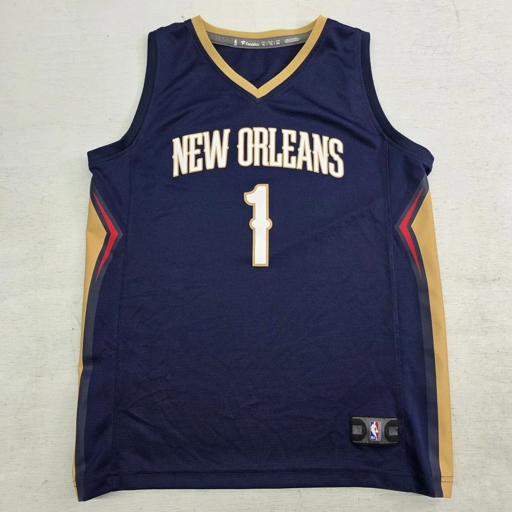New Orleans Pelicans Jersey Blue Zion Williamson #1 Fanatics NBA Youth‎ Boys XL